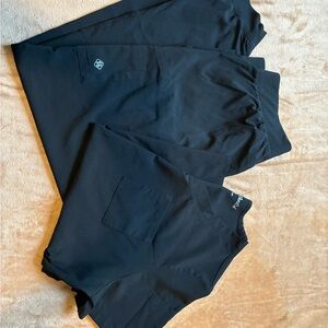 2 PAIRS Easy Street Black Womens Scrubs